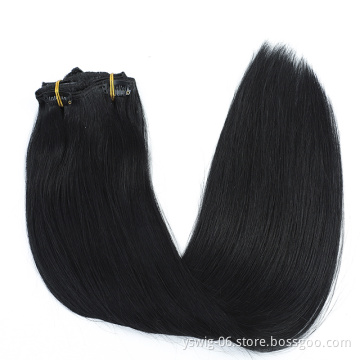 XCCOCO 100% Russian Human Remy Clip On Hair Extensions Wholesale Natural Seamless Indian Clip In Hair Extension